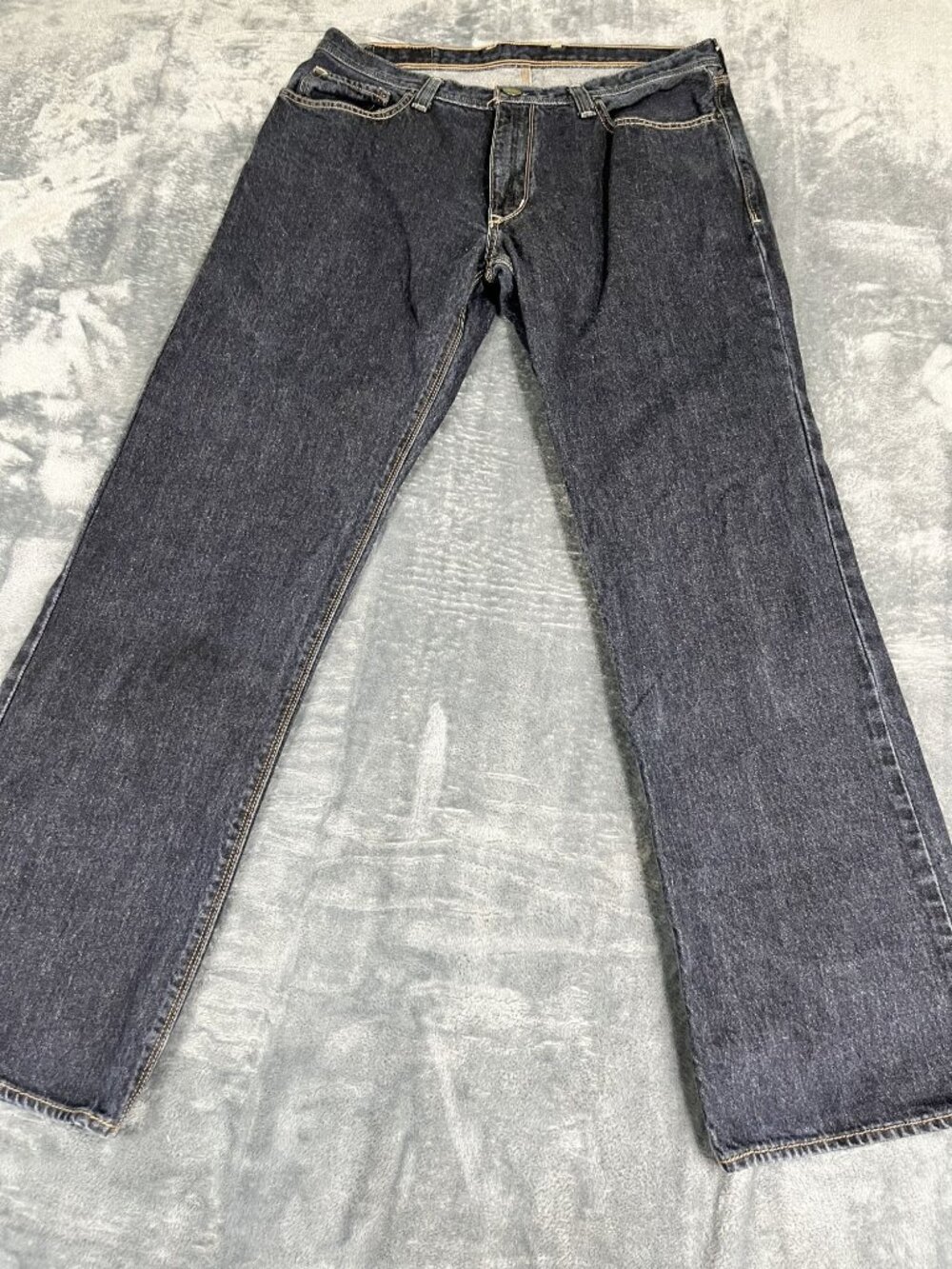 Arizona Mens Straight Leg Dark Wash Jeans Size 34x32